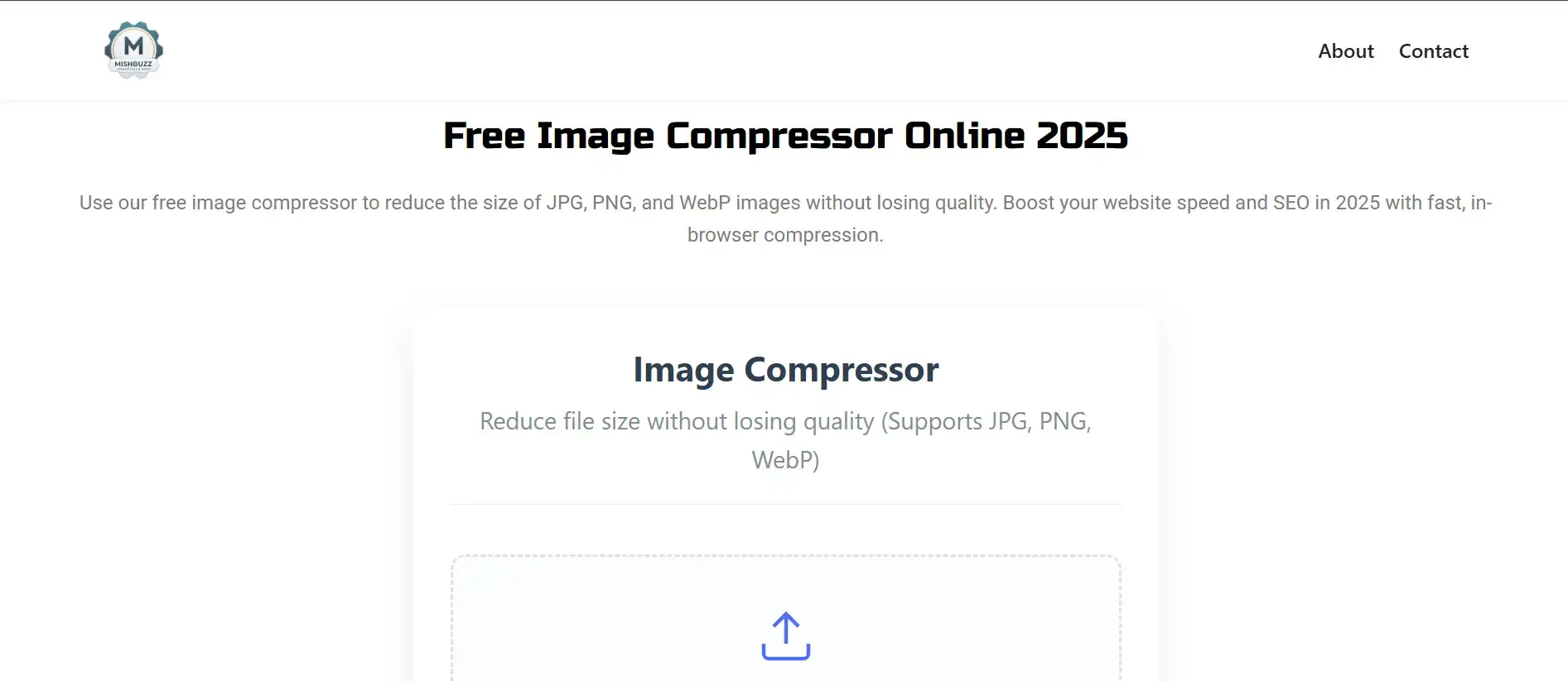 Professional image compressor interface showing before/after compression